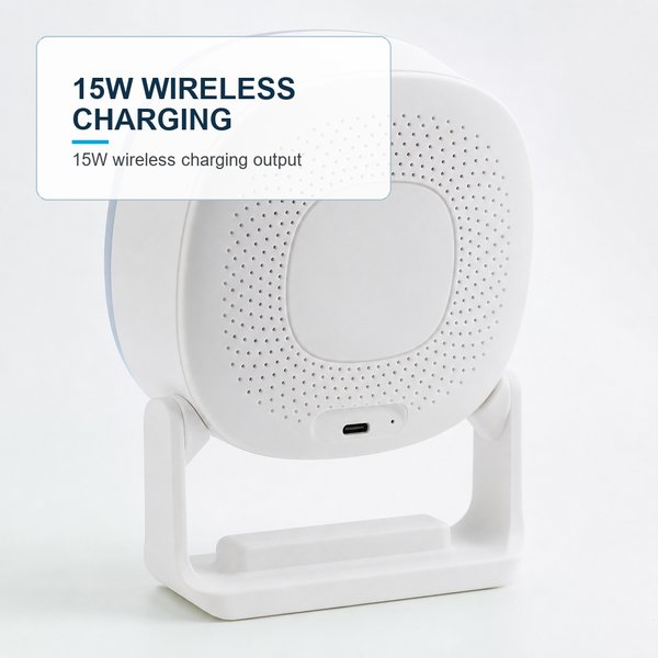 5 in 1 Night Light Speaker with wireless Charger and Phone Holder 3