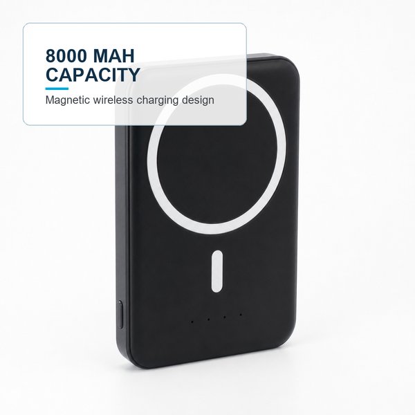 Magnetic Wireless Power Bank 8000 mAh Light Up Logo 3