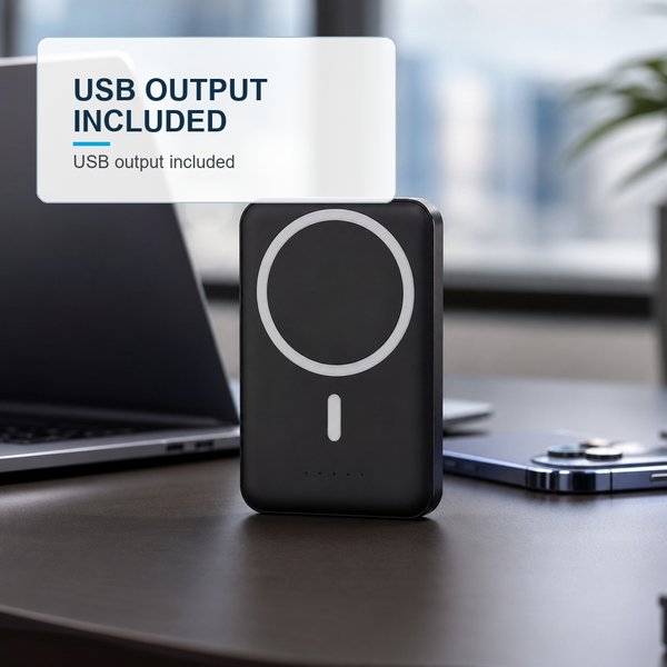 Magnetic Wireless Power Bank 8000 mAh Light Up Logo 5