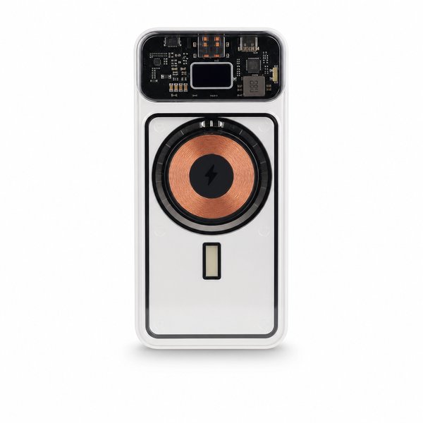 Transparent Magnetic Wireless Light Up logo Power Bank 20000 mAh