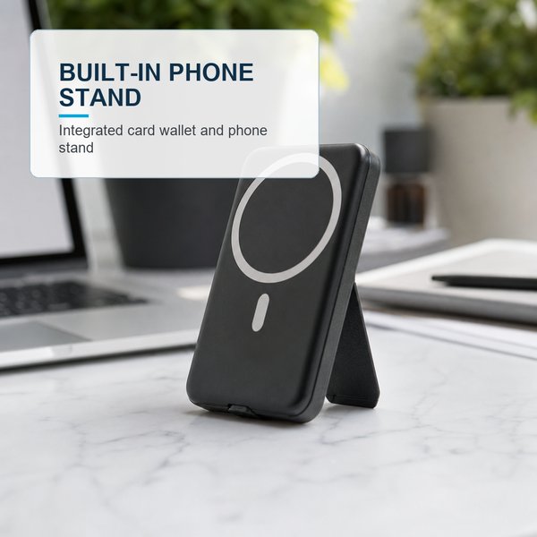 MagSafe Power wallet Light UP Logo Power bank Charger Card wallet 5