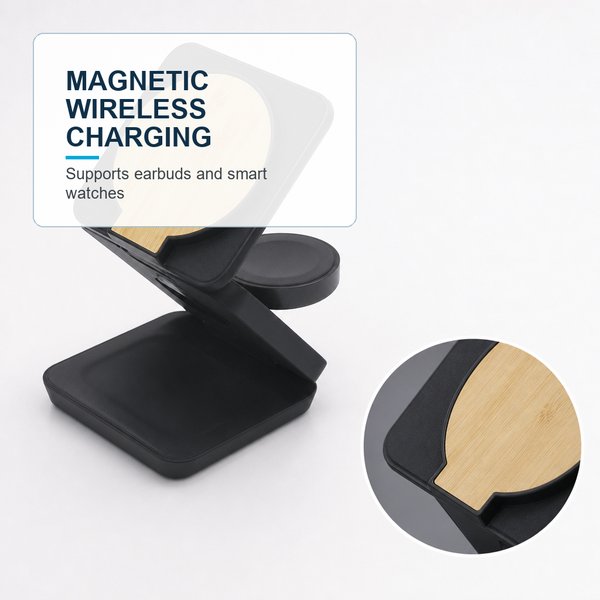Multifunctional Magnetic Wireless Charger Compact 3 in 1 4