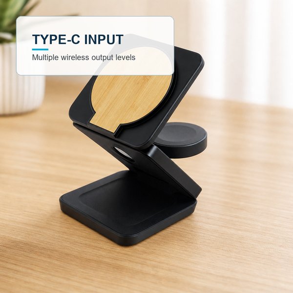 Multifunctional Magnetic Wireless Charger Compact 3 in 1 6