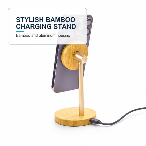 Bamboo Wireless Charger Stand 2