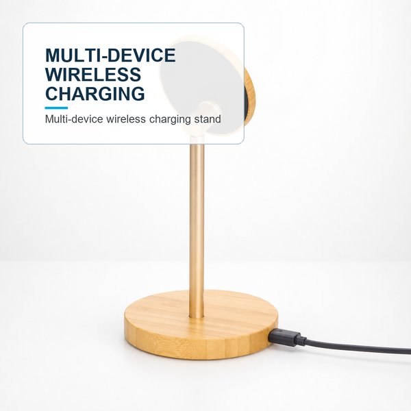 Bamboo Wireless Charger Stand 3