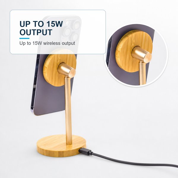 Bamboo Wireless Charger Stand 4