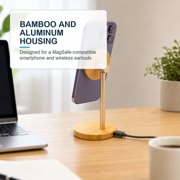 Bamboo Wireless Charger Stand 6
